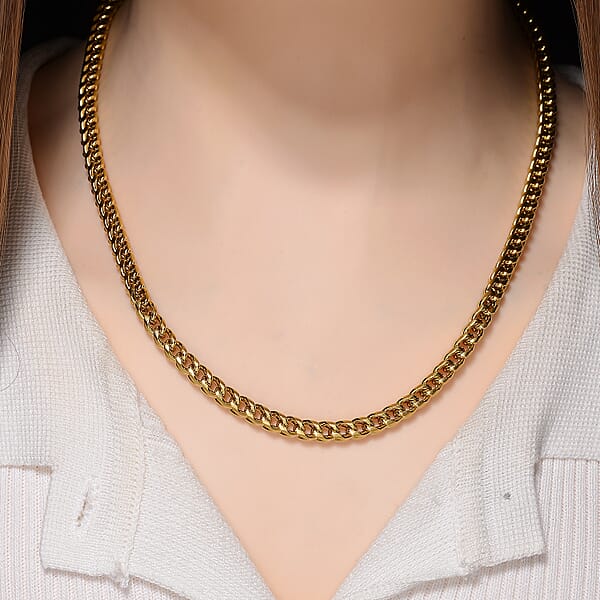 Shop Lc Criss Cross Chain Necklace In ION Plated YG Stainless Steel (18-20 Inches)