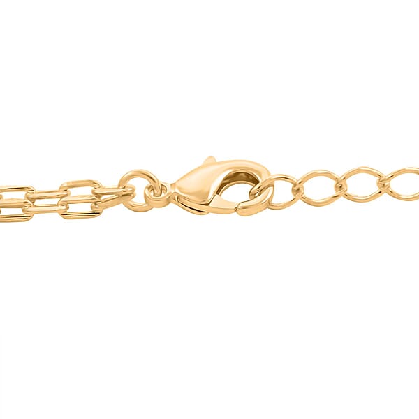 Shop Lc Crystal Double Layer Necklace 21-23 Inches In Goldtone
