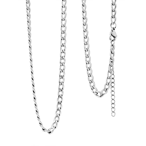 Shop Lc Cuban Chain Bracelet (8.50In) And Necklace (24 Inches) In Stainless Steel