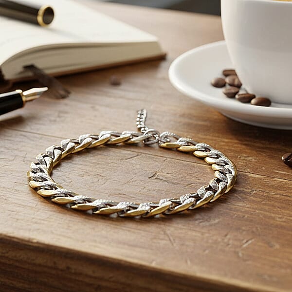 Shop Lc Cuban Link Bracelet In ION Plated YG And Stainless Steel (7-9In)