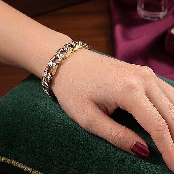 Shop Lc Cuban Link Bracelet In ION Plated YG And Stainless Steel (7-9In)