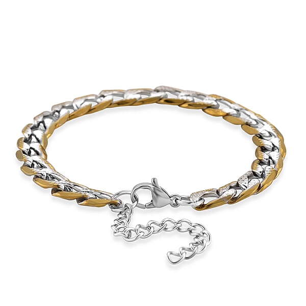 Shop Lc Cuban Link Bracelet In ION Plated YG And Stainless Steel (7-9In)