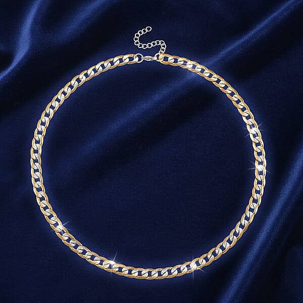 Shop Lc Cuban Link Chain Necklace In ION Plated YG And Stainless Steel 20-22 Inches