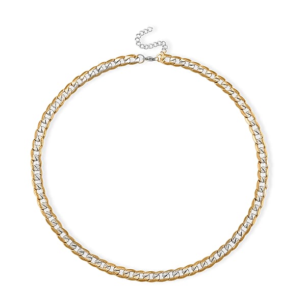 Shop Lc Cuban Link Chain Necklace In ION Plated YG And Stainless Steel 20-22 Inches