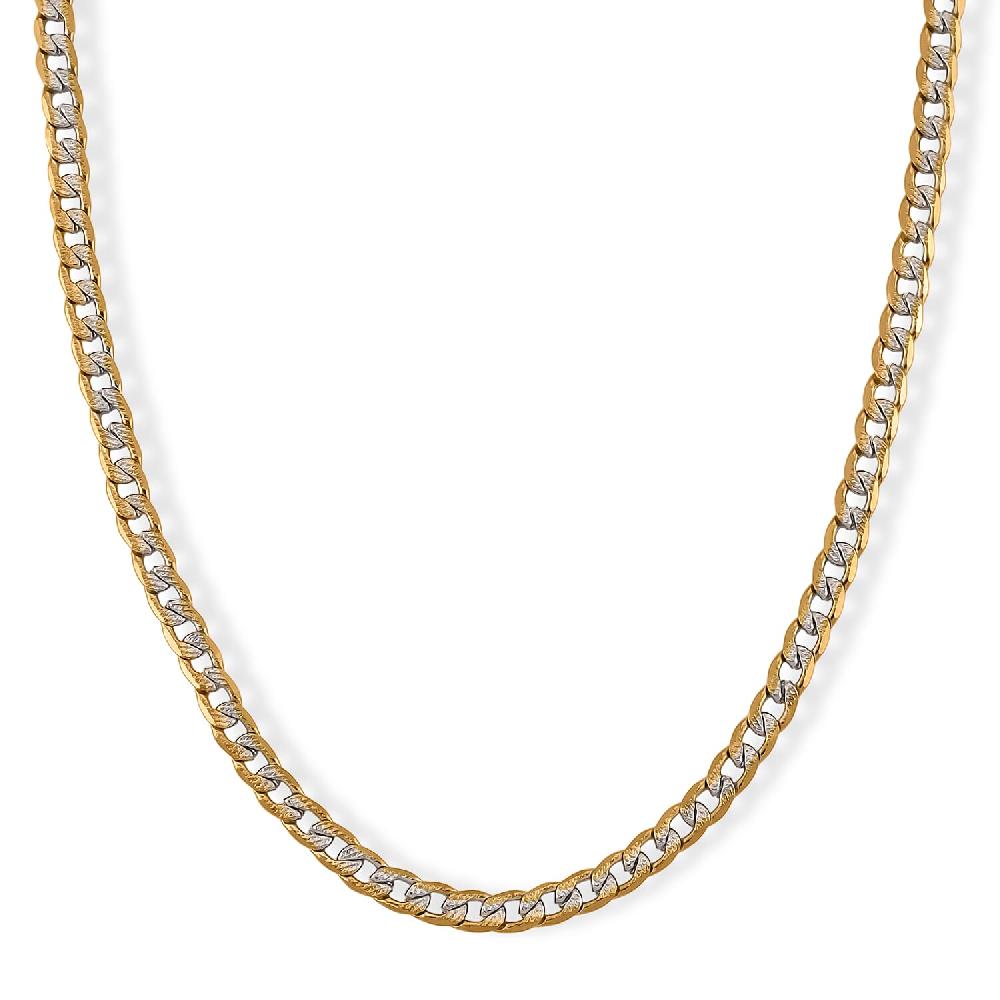 shop lc Cuban Link Chain Necklace in ION Plated YG and Stainless Steel 20-22 Inches