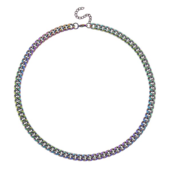 Shop Lc Curb Chain Necklace In ION Plated Mystic Stainless Steel 20-22 Inches