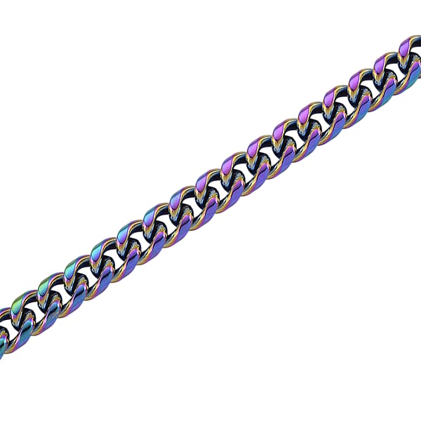 Shop Lc Curb Chain Necklace In ION Plated Mystic Stainless Steel 20-22 Inches