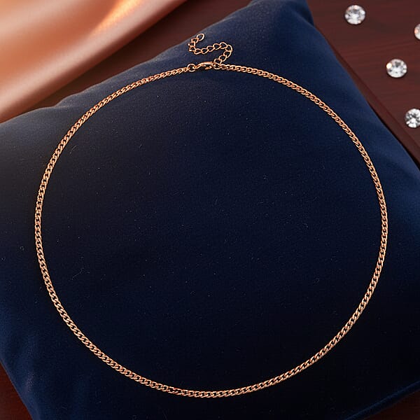 Shop Lc Curb Chain Necklace In ION Plated RG Stainless Steel (24-26 Inches)