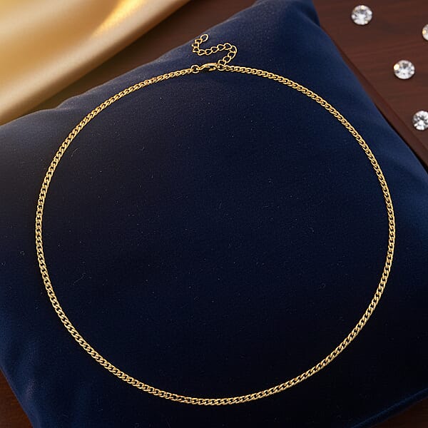 Shop Lc Curb Chain Necklace In ION Plated YG Stainless Steel (24-26 Inches)