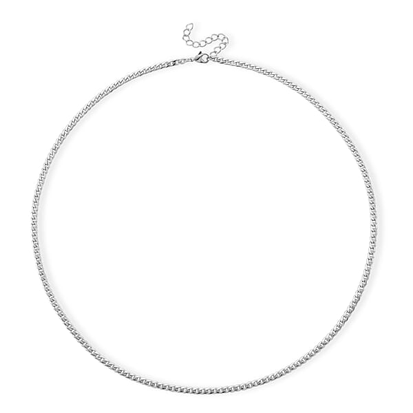 Shop Lc Curb Chain Necklace In Stainless Steel (24-26 Inches)
