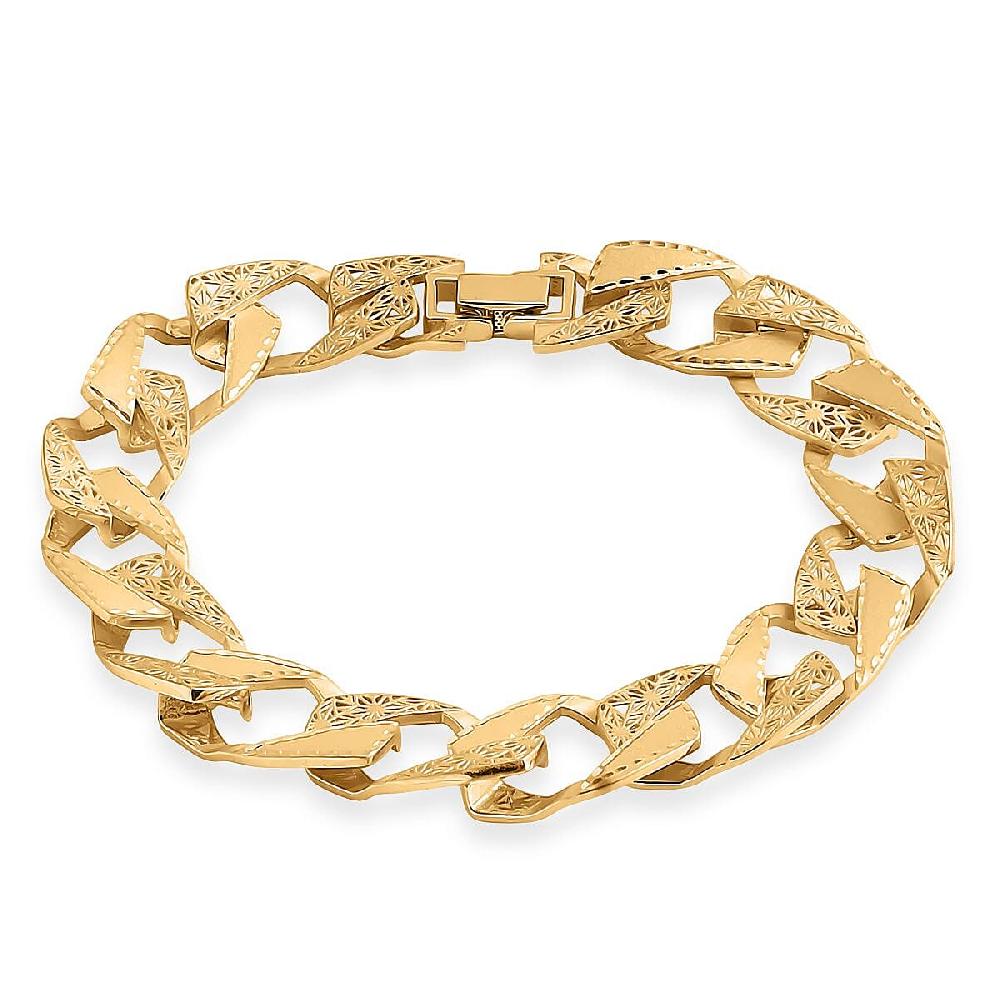 shop lc Curb Majestic Link Chain Bracelet in 10K Yellow Gold (7.25 In) 8.40 Grams