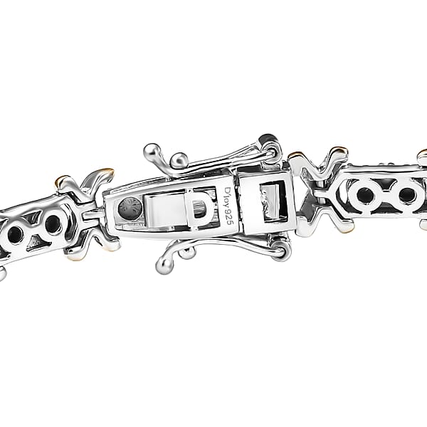 Shop Lc D'Joy 18K Vermeil YG And Rhodium Over Sterling Silver Two Tone XOXO Bracelet (6.50 In) 12.25 Grams