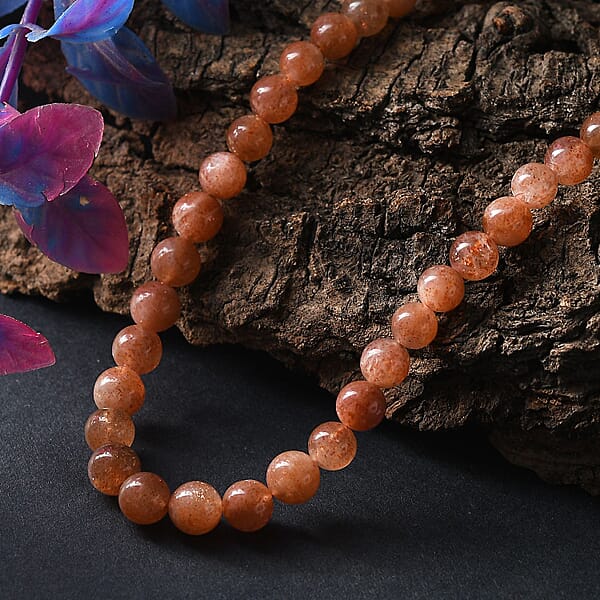 Shop Lc D'Joy AAA Golden Sunstone Beaded Necklace In 18K Vermeil YG Over Sterling Silver 110.00 Ctw (18-20 Inches)