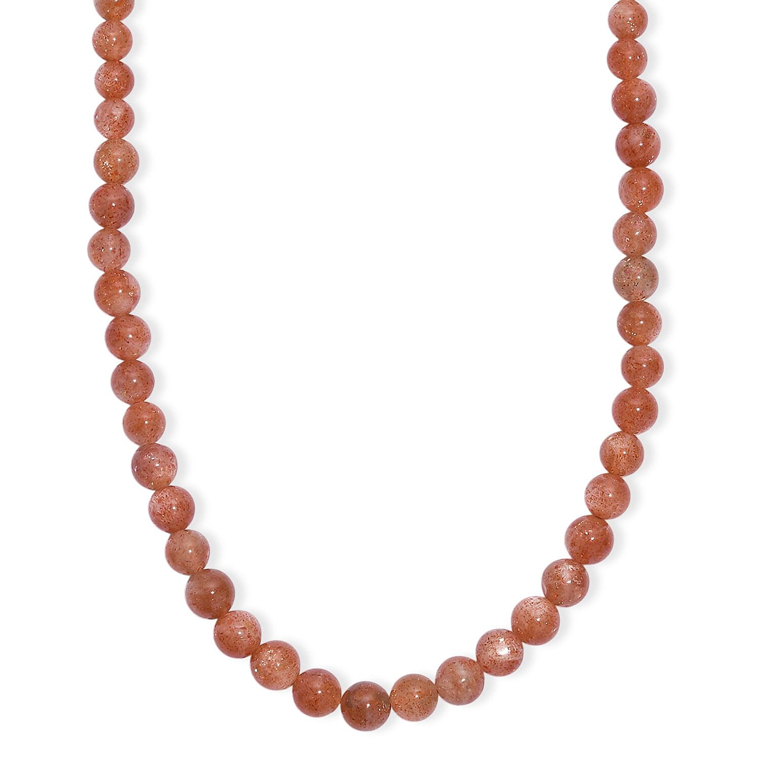 shop lc D'Joy AAA Golden Sunstone Beaded Necklace in 18K Vermeil YG Over Sterling Silver 110.00 ctw (18-20 inches)