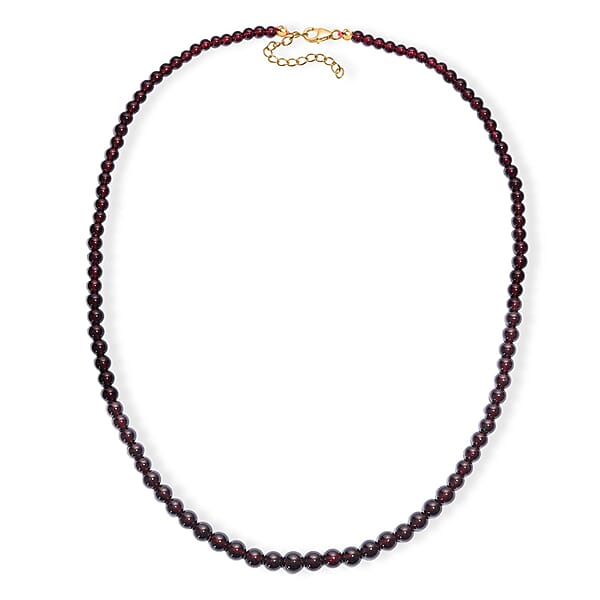 Shop Lc D'Joy AAA Mozambique Garnet 155.00 Ctw Celebrity Beaded Necklace In 18K Vermeil Yellow Gold Over Sterling Silver 20 Inches