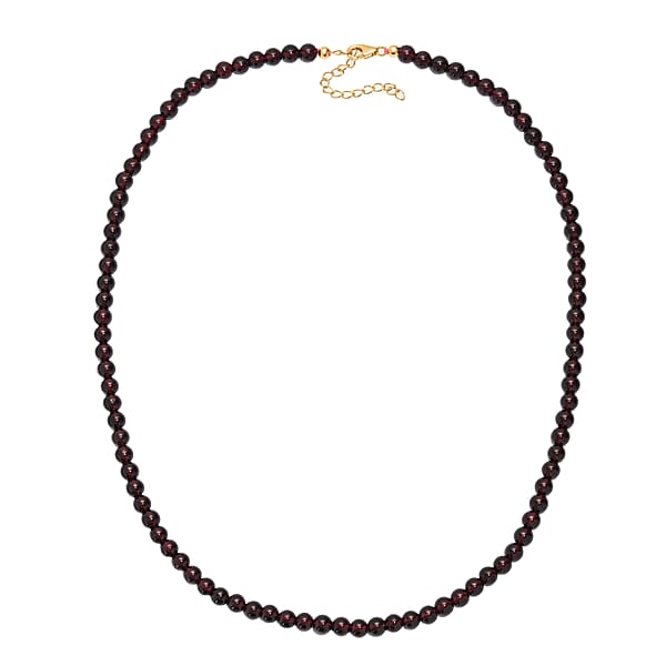 Shop Lc D'Joy AAA Mozambique Garnet 172.00 Ctw Celebrity Beaded Necklace In 18K Vermeil Yellow Gold Over Sterling Silver 20 Inches