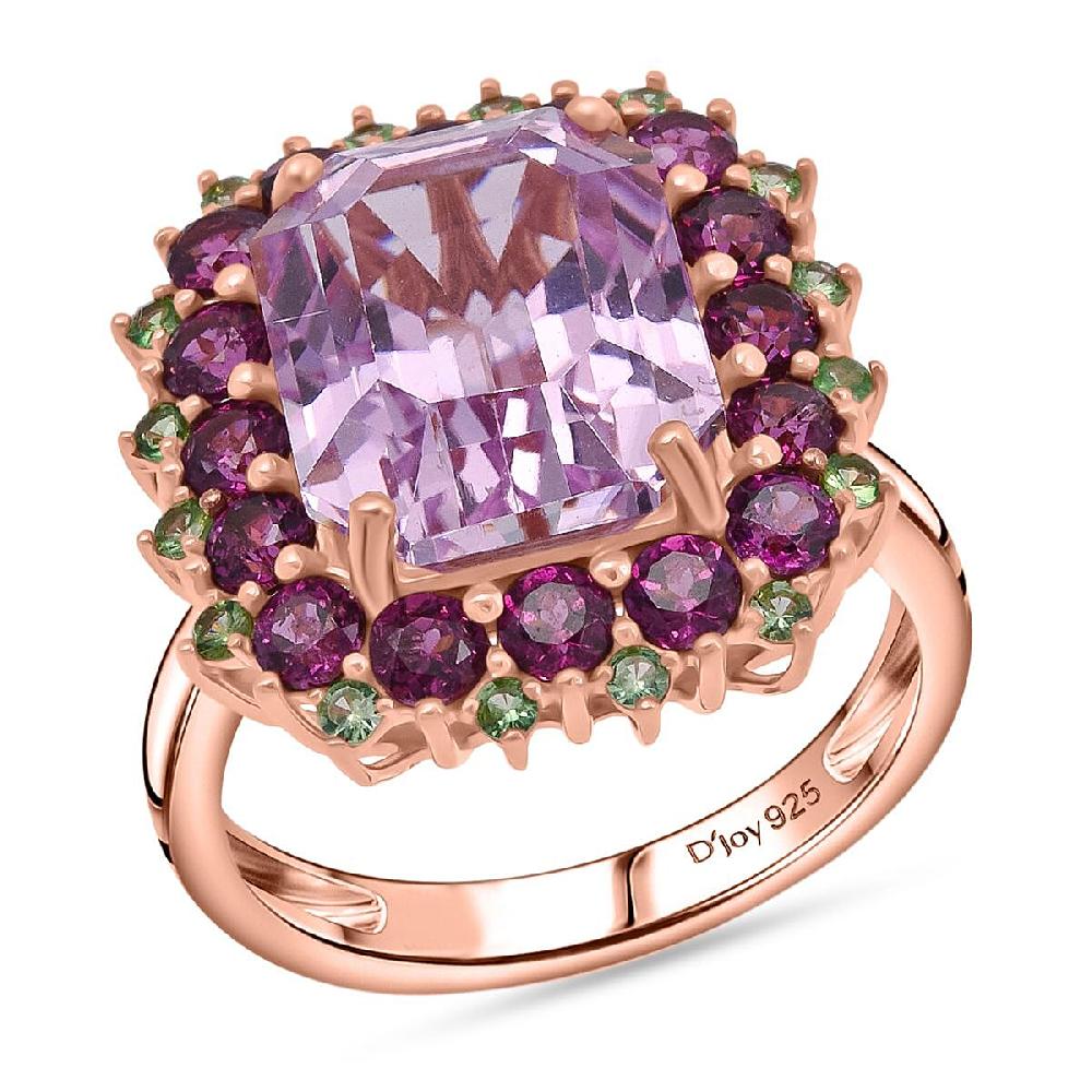 shop lc D'Joy AAA Patroke Kunzite Multi Gemstone Bloom Ring in 18K Vermeil RG Over Sterling Silver 10.10 ctw