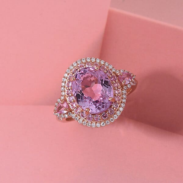 Shop Lc D'Joy AAA Patroke Kunzite Multi Gemstone Ring In 18K Vermeil RG Over Sterling Silver 5.80 Ctw