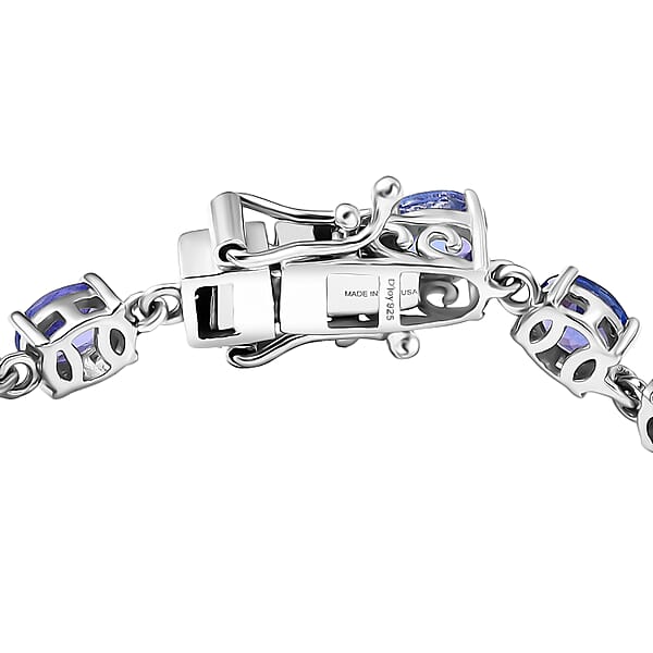 Shop Lc D'Joy AAA Tanzanite 7.80 Ctw Twilight Line Bracelet In Rhodium Over Sterling Silver (6.50 In)
