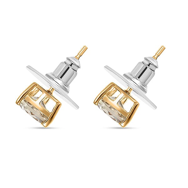 Shop Lc D'Joy AAA Turkizite 1.90 Ctw Solitaire Stud Earrings In 18K Vermeil Yellow Gold Over Sterling Silver