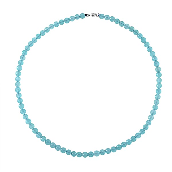 Shop Lc D'Joy Amazonite Beaded 140 Ctw Necklace 20 Inches In Rhodium Over Sterling Silver