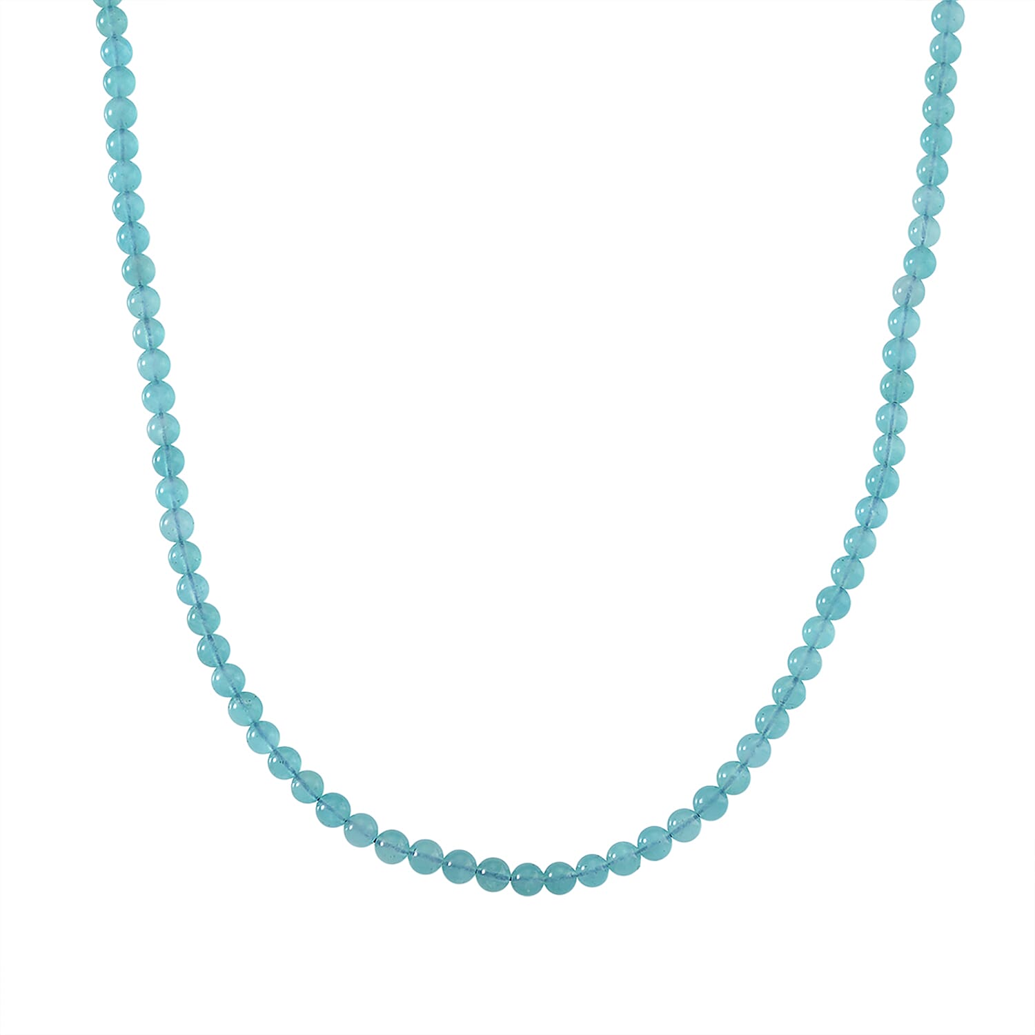 shop lc D'Joy Amazonite Beaded 140 ctw Necklace 20 Inches in Rhodium Over Sterling Silver