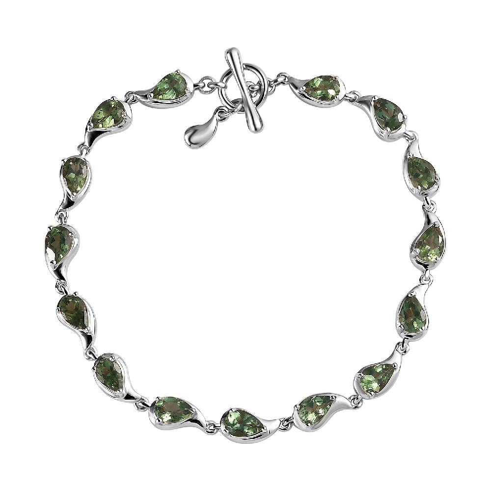 shop lc D'Joy Andranomaro Green Apatite Raindrop Bracelet in Rhodium Over Sterling Silver (7.25 In) 7.25 ctw