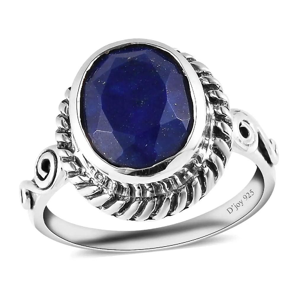 shop lc D'Joy Artisan Crafted Lapis Lazuli 3.00 ctw Solitaire Ring in Sterling Silver
