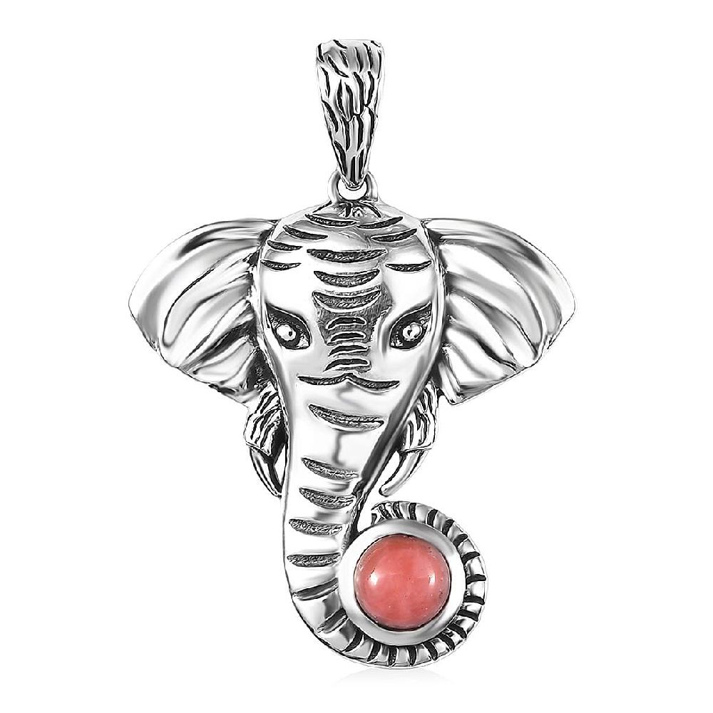 shop lc D'Joy Artisan Crafted Oregon Peach Opal 0.40 ctw Elephant Pendant without Chain in Sterling Silver
