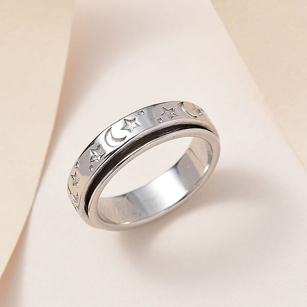 Shop Lc D'Joy Artisan Crafted Spinner Ring In Sterling Silver 4.30 Grams