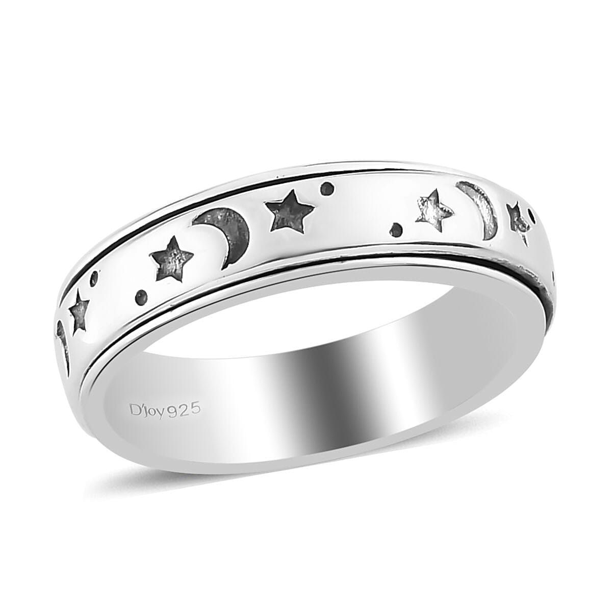 shop lc D'Joy Artisan Crafted Spinner Ring in Sterling Silver 4.30 Grams