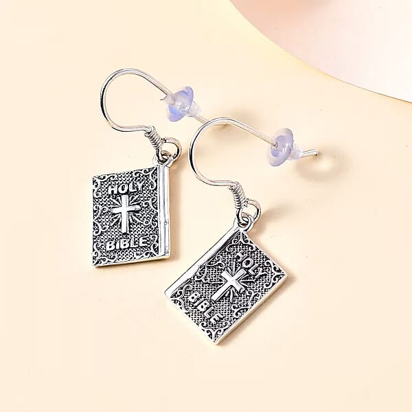 Shop Lc D'Joy Artisan Crafted Sterling Silver Holy Cross Bible Earrings (5.35 Grams) (Del. In 5-7 Days)