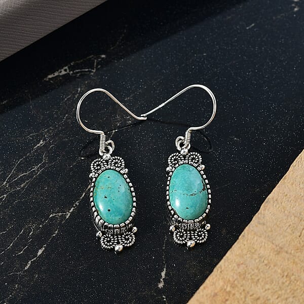 Shop Lc D'Joy Artisan Crafted Tahoe Nevada Turquoise 13.80 Ctw Earrings In Sterling Silver