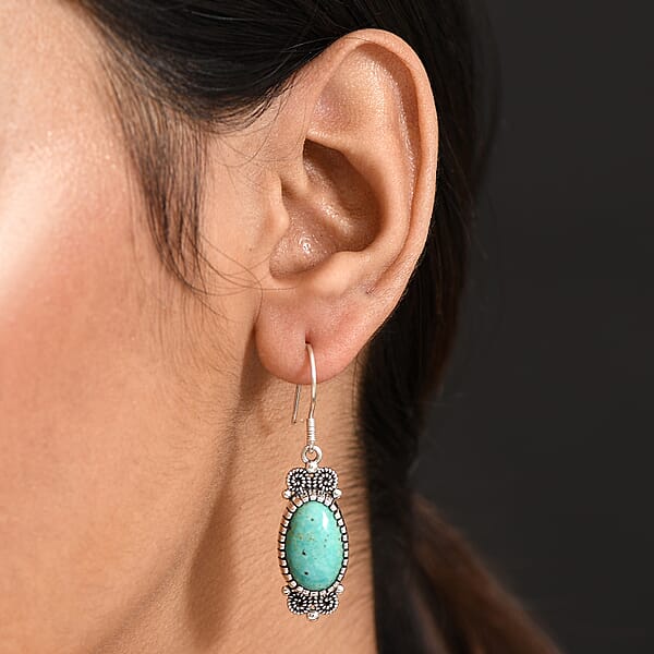 Shop Lc D'Joy Artisan Crafted Tahoe Nevada Turquoise 13.80 Ctw Earrings In Sterling Silver