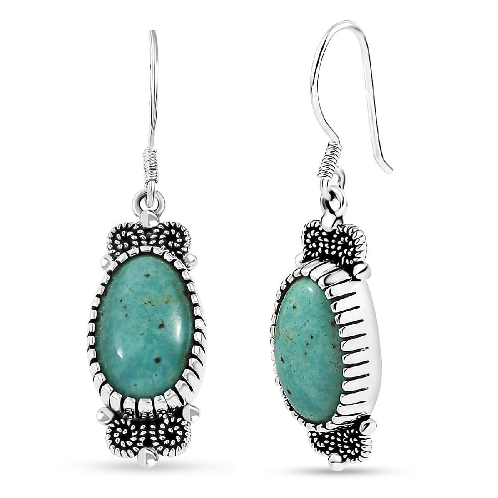 shop lc D'Joy Artisan Crafted Tahoe Nevada Turquoise 13.80 ctw Earrings in Sterling Silver