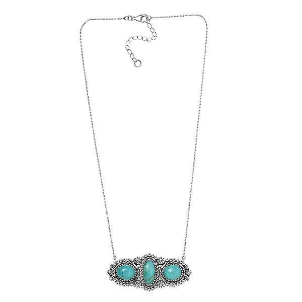 Shop Lc D'Joy Artisan Crafted Tahoe Nevada Turquoise 14.30 Ctw Necklace 18 Inches In Sterling Silver