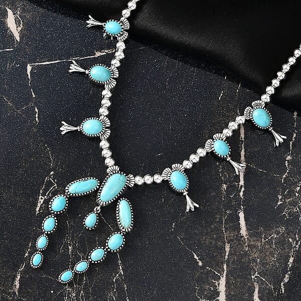Shop Lc D'Joy Artisan Crafted Tahoe Nevada Turquoise 15.70 Ctw Necklace In Sterling Silver 18 Inches