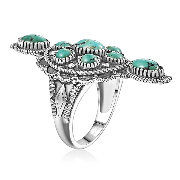Shop Lc D'Joy Artisan Crafted Tahoe Nevada Turquoise 4.25 Ctw Ring In Sterling Silver