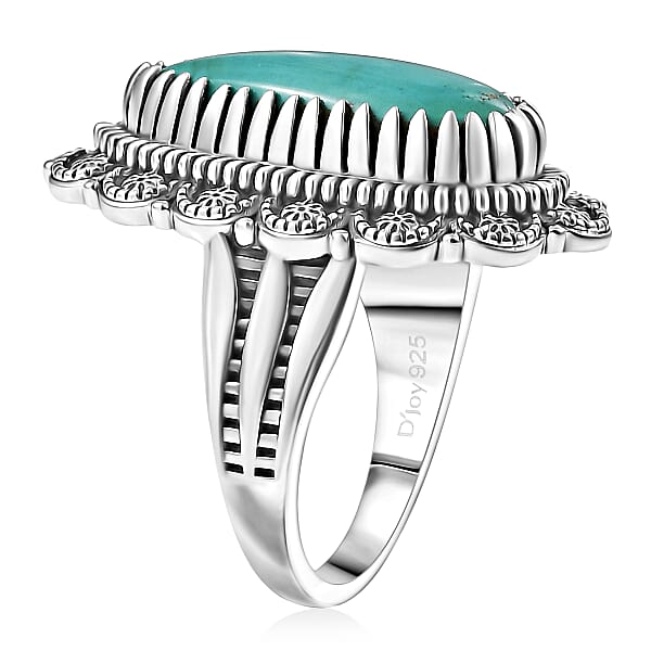 Shop Lc D'Joy Artisan Crafted Tahoe Nevada Turquoise 5.60 Ctw Ring In Sterling Silver