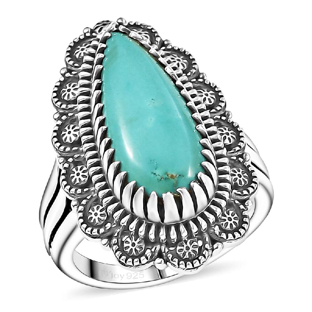 shop lc D'Joy Artisan Crafted Tahoe Nevada Turquoise 5.60 ctw Ring in Sterling Silver