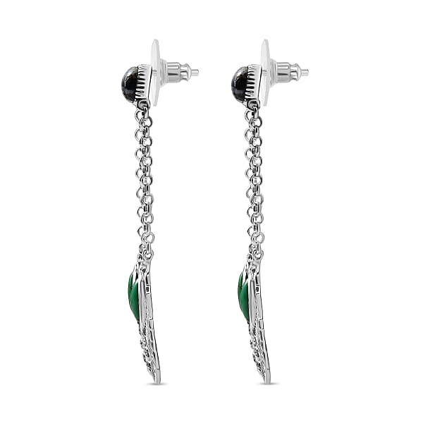 Shop Lc D'Joy Artisan Crafted Tahoe Nevada Turquoise And White Buffalo 5.40 Ctw Feather Earrings In Sterling Silver