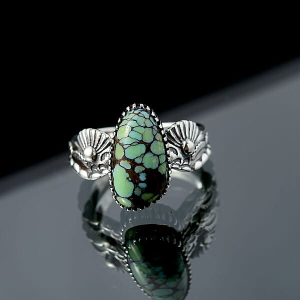 Shop Lc D'Joy Artisan Crafted Whispering Web Turquoise 4.10 Ctw Ring In Sterling Silver