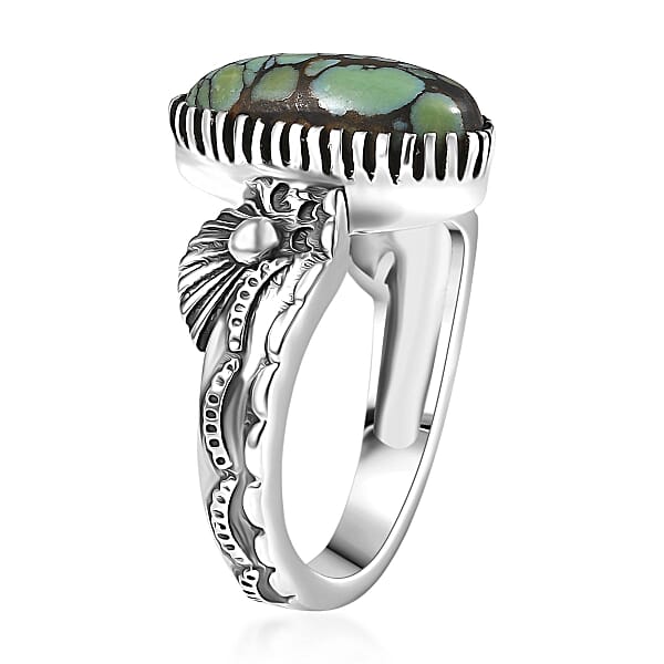 Shop Lc D'Joy Artisan Crafted Whispering Web Turquoise 4.10 Ctw Ring In Sterling Silver