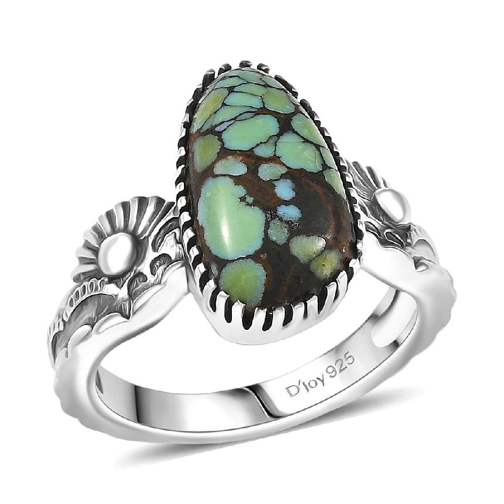 shop lc D'Joy Artisan Crafted Whispering Web Turquoise 4.10 ctw Ring in Sterling Silver