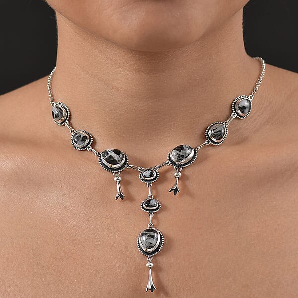 Shop Lc D'Joy Artisan Crafted White Buffalo 25.00 Ctw Necklace 18-20 Inches In Sterling Silver