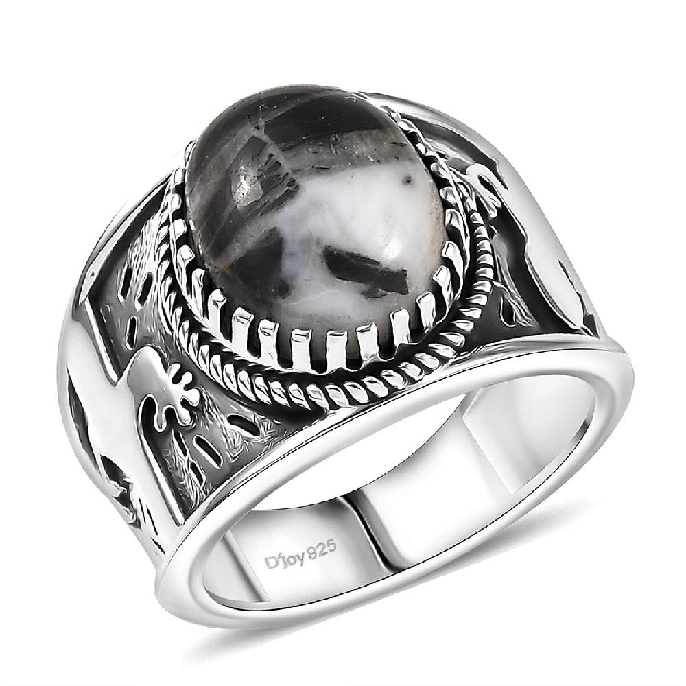 shop lc D'Joy Artisan Crafted White Buffalo 6.00 ctw Spirit of the Sands Ring in Sterling Silver