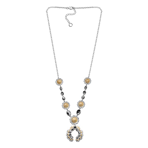 Shop Lc D'Joy Artisan Crafted White Buffalo 6.65 Ctw Native American Concho Necklace In 18K YG And Rhodium Over Sterling Silver 18 Inches