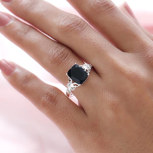 Shop Lc D'Joy Australian Black Tourmaline 3.50 Ctw Solitaire Ring In Sterling Silver