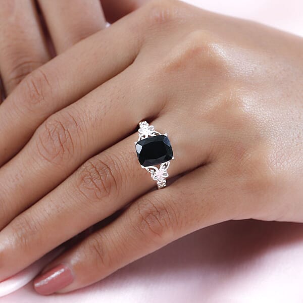 Shop Lc D'Joy Australian Black Tourmaline 3.50 Ctw Solitaire Ring In Sterling Silver