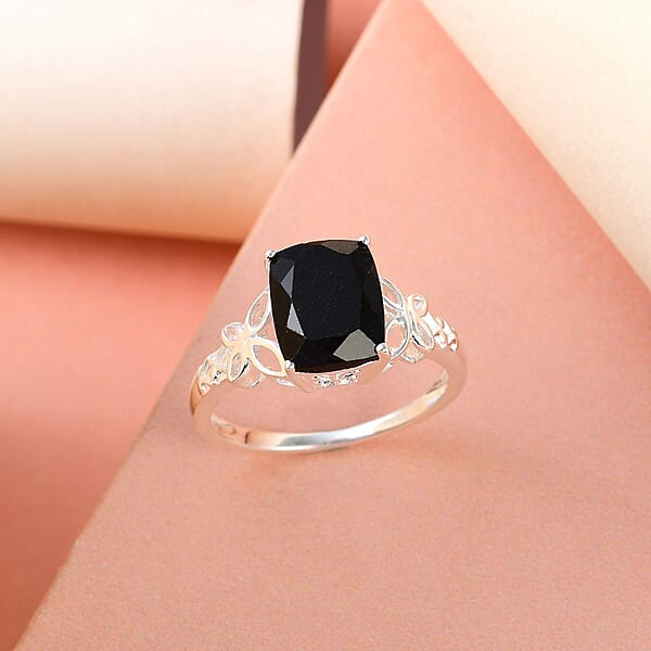 Shop Lc D'Joy Australian Black Tourmaline 3.50 Ctw Solitaire Ring In Sterling Silver